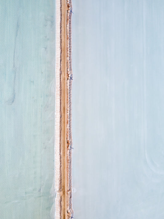 Aerial image of the rio tinto salt ponds in dampier, western australia