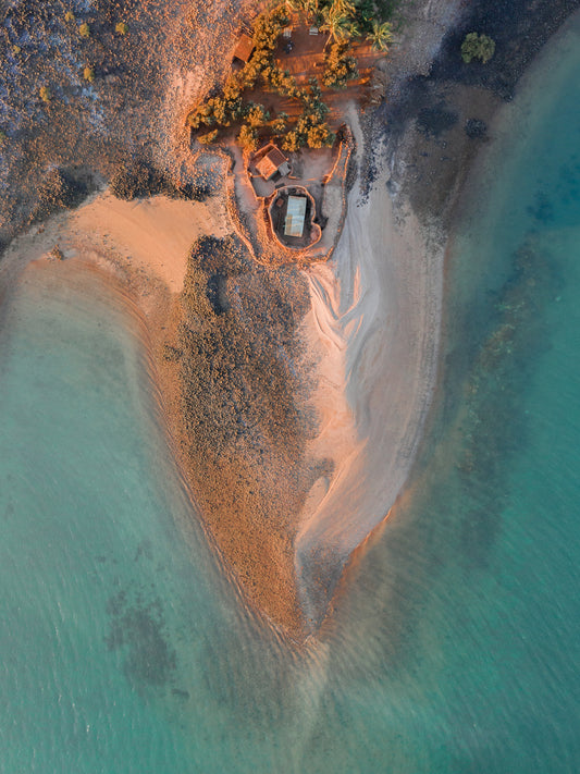 SJ307- Sam's Island. Sams home from above on Tidepole Island, Western Australia