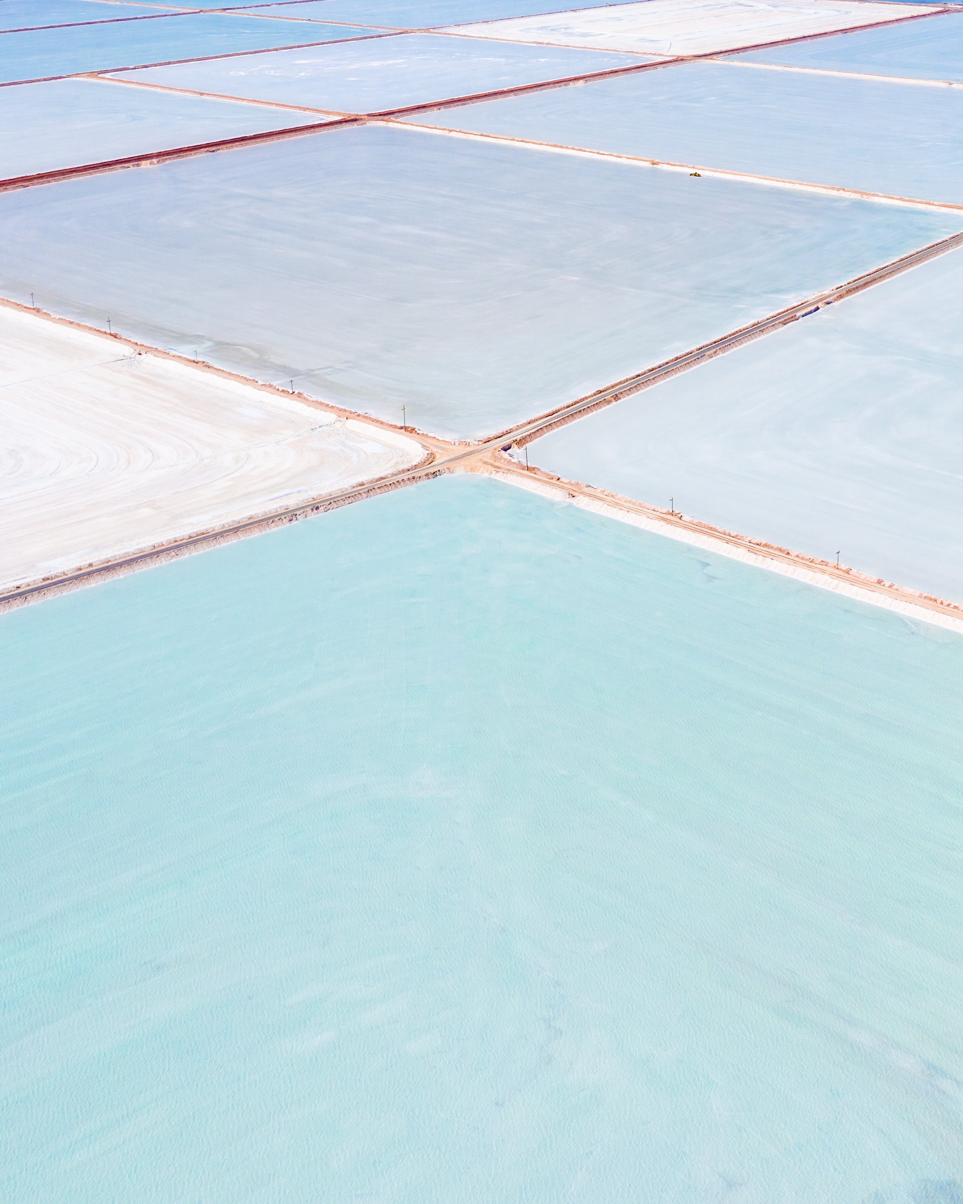 Aerial image of the rio tinto salt ponds in dampier, western australia