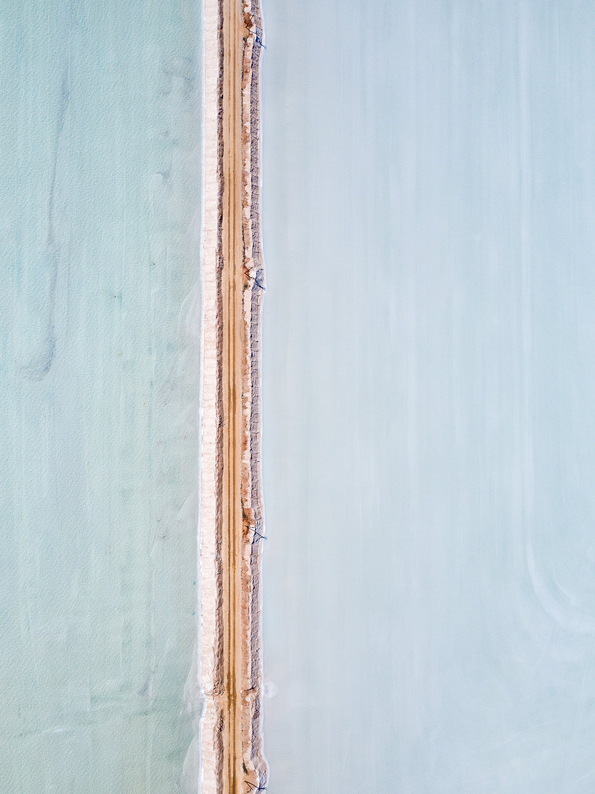 Aerial image of the rio tinto salt ponds in dampier, western australia